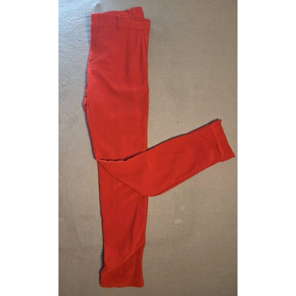 Gucci Men's Blood Red Silk Dress Pants IT 46 Made in Italy Raw Hem  33×31 READ